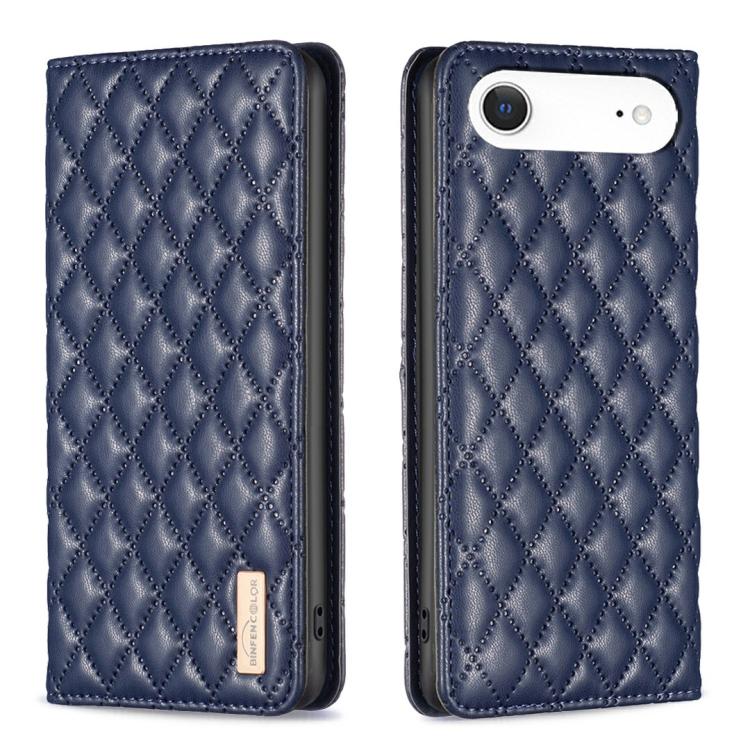 Diamond Lattice Magnetic Leather Flip Phone Case – Wear-resistant, Magnetic, Flip, For iPhone 18 Pro/17 Pro, For iPhone 18 Pro Max/17 Pro Max, For iPhone 17, For iPhone 17 Air For iPhone 17 Air Blue