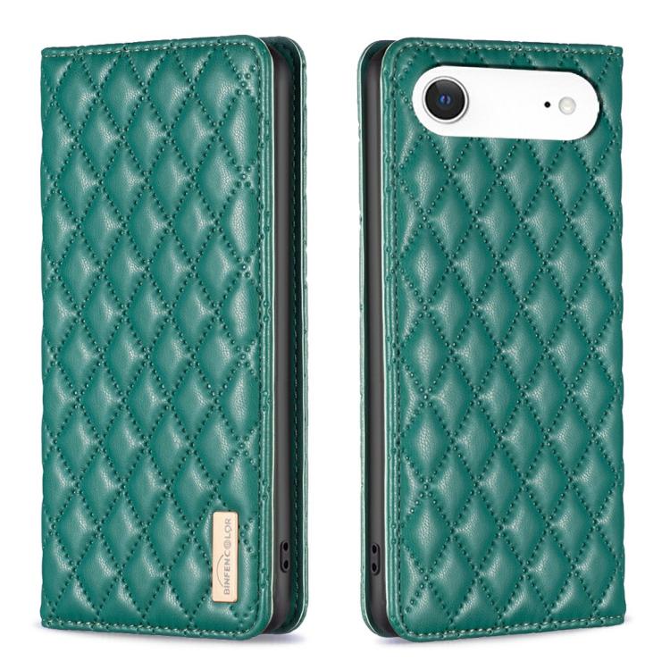 Diamond Lattice Magnetic Leather Flip Phone Case – Wear-resistant, Magnetic, Flip, For iPhone 18 Pro/17 Pro, For iPhone 18 Pro Max/17 Pro Max, For iPhone 17, For iPhone 17 Air For iPhone 17 Air Green