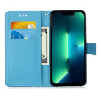 Colored Drawing Pattern Plain Weave Leather Phone Case, For iPhone 15 Pro, For iPhone 15 Plus, For iPhone 15