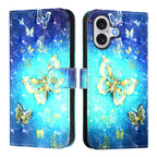3D Painting Horizontal Flip Leather Phone Case, For iPhone 17, For iPhone Air, For iPhone 16 Pro Max
