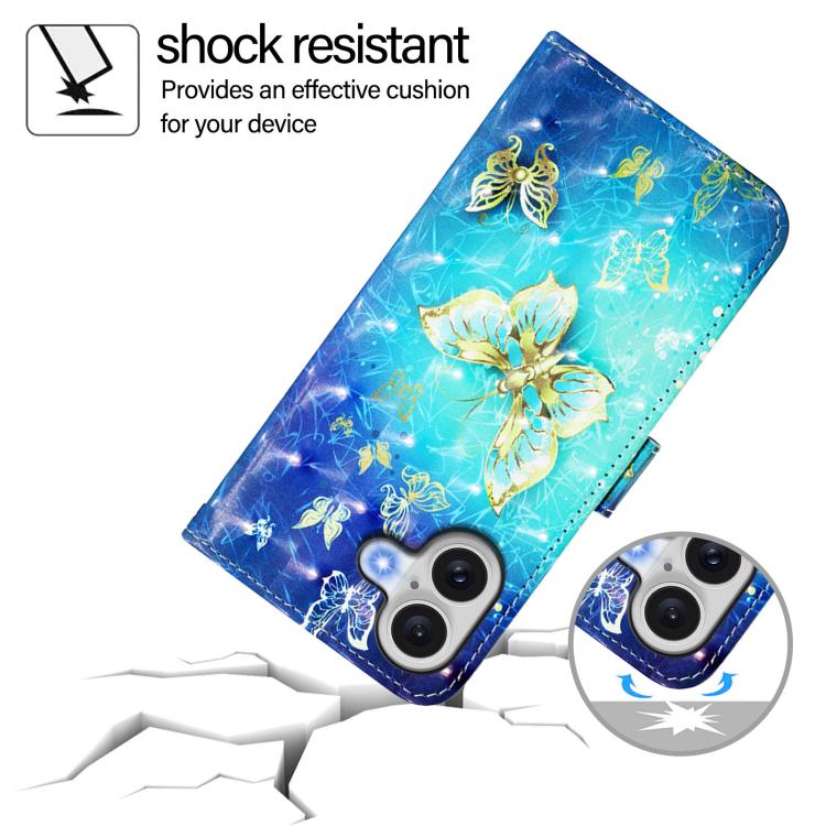 3D Painting Horizontal Flip Leather Phone Case, For iPhone 17, For iPhone Air, For iPhone 16 Pro Max