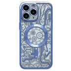 Electroplated Circuit Board Pattern MagSafe Phone Case, For iPhone 11 Pro For iPhone 11 Pro Sierra Blue