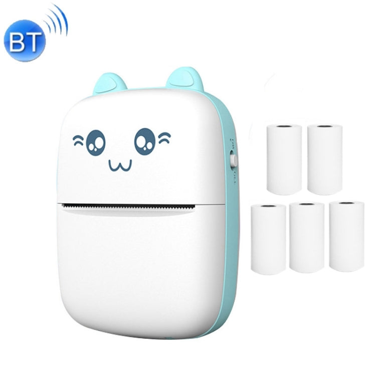 C9 Mini Bluetooth Wireless Thermal Printer, With 1 Roll Paper, With 5 Papers, With 10 Papers, With 5 Sticker Papers, With 5 Papers & 5 Sticker Papers, With 5 Papers & 5 Sticker & 3 Color Papers – Bluetooth With 5 Papers Blue