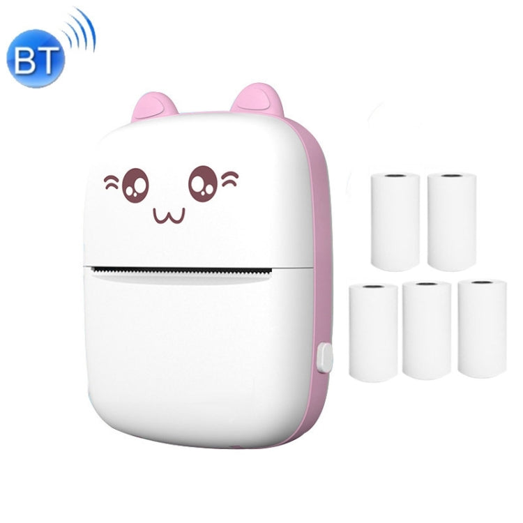 C9 Mini Bluetooth Wireless Thermal Printer, With 1 Roll Paper, With 5 Papers, With 10 Papers, With 5 Sticker Papers, With 5 Papers & 5 Sticker Papers, With 5 Papers & 5 Sticker & 3 Color Papers – Bluetooth With 5 Papers Pink