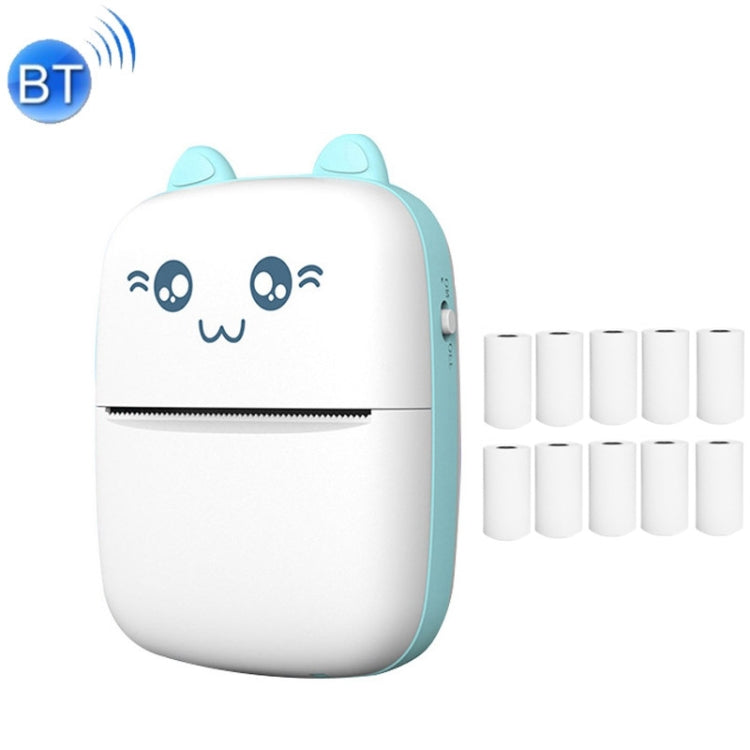 C9 Mini Bluetooth Wireless Thermal Printer, With 1 Roll Paper, With 5 Papers, With 10 Papers, With 5 Sticker Papers, With 5 Papers & 5 Sticker Papers, With 5 Papers & 5 Sticker & 3 Color Papers – Bluetooth With 10 Papers Blue