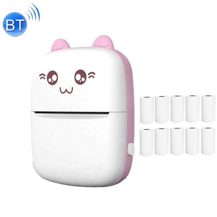 C9 Mini Bluetooth Wireless Thermal Printer, With 1 Roll Paper, With 5 Papers, With 10 Papers, With 5 Sticker Papers, With 5 Papers & 5 Sticker Papers, With 5 Papers & 5 Sticker & 3 Color Papers – Bluetooth With 10 Papers Pink