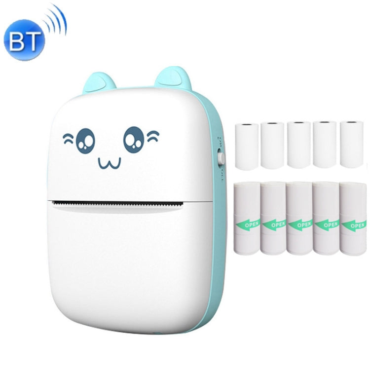 C9 Mini Bluetooth Wireless Thermal Printer, With 1 Roll Paper, With 5 Papers, With 10 Papers, With 5 Sticker Papers, With 5 Papers & 5 Sticker Papers, With 5 Papers & 5 Sticker & 3 Color Papers – Bluetooth With 5 Papers & 5 Sticker Papers Blue