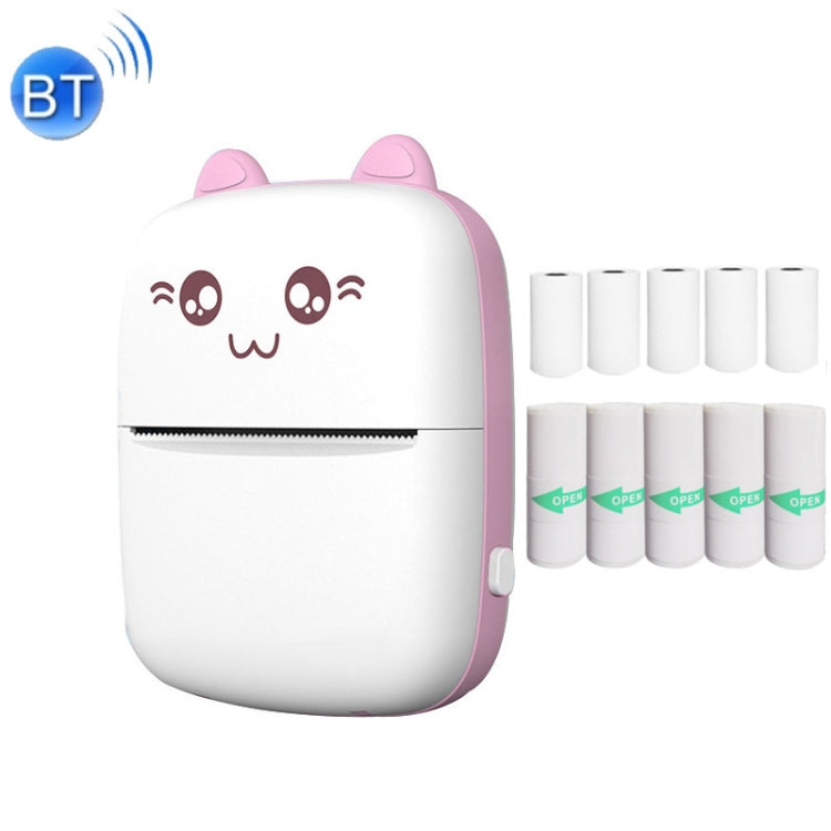 C9 Mini Bluetooth Wireless Thermal Printer, With 1 Roll Paper, With 5 Papers, With 10 Papers, With 5 Sticker Papers, With 5 Papers & 5 Sticker Papers, With 5 Papers & 5 Sticker & 3 Color Papers – Bluetooth With 5 Papers & 5 Sticker Papers Pink
