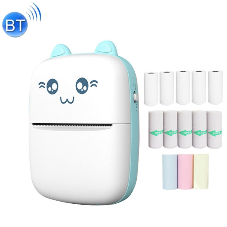 C9 Mini Bluetooth Wireless Thermal Printer, With 1 Roll Paper, With 5 Papers, With 10 Papers, With 5 Sticker Papers, With 5 Papers & 5 Sticker Papers, With 5 Papers & 5 Sticker & 3 Color Papers – Bluetooth With 5 Papers & 5 Sticker & 3 Color Papers Blue