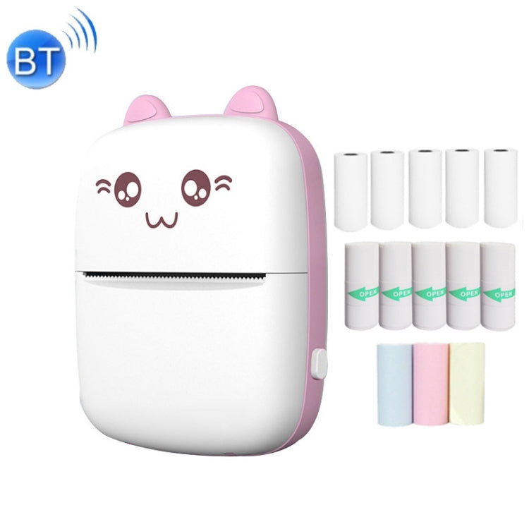 C9 Mini Bluetooth Wireless Thermal Printer, With 1 Roll Paper, With 5 Papers, With 10 Papers, With 5 Sticker Papers, With 5 Papers & 5 Sticker Papers, With 5 Papers & 5 Sticker & 3 Color Papers – Bluetooth With 5 Papers & 5 Sticker & 3 Color Papers Pink