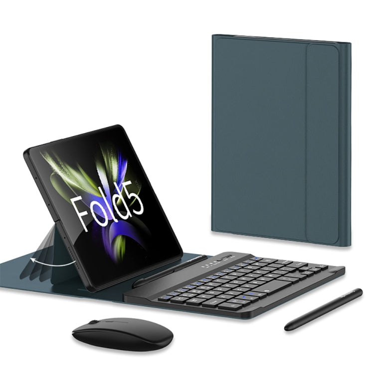 GKK Gear Adjustment Bluetooth Keyboard + Pen + Mouse + Case Set – Leather, Bluetooth, For Samsung Galaxy Z Fold5