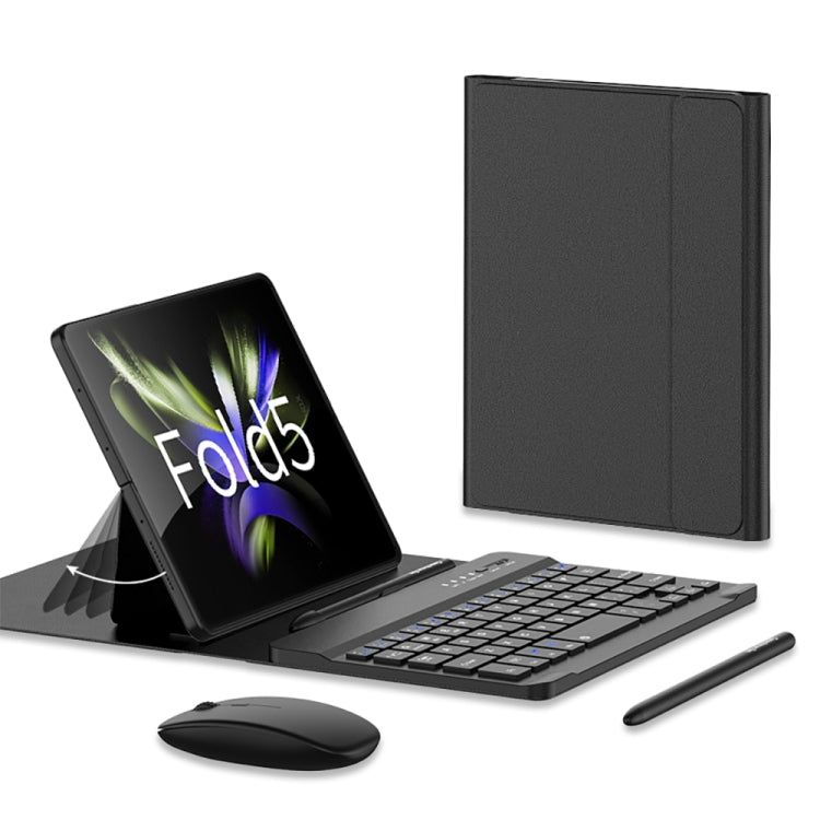 GKK Gear Adjustment Bluetooth Keyboard + Pen + Mouse + Case Set – Leather, Bluetooth, For Samsung Galaxy Z Fold5