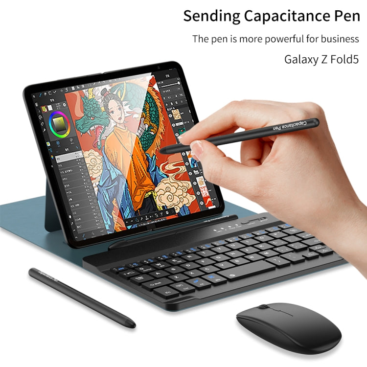 GKK Gear Adjustment Bluetooth Keyboard + Pen + Mouse + Case Set – Leather, Bluetooth, For Samsung Galaxy Z Fold5