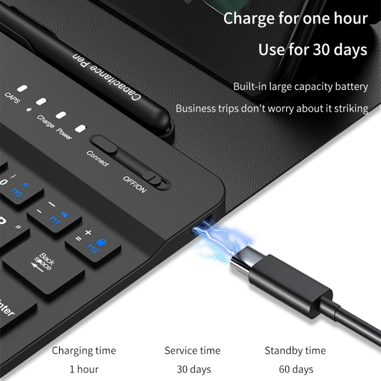 GKK Gear Adjustment Bluetooth Keyboard + Pen + Mouse + Case Set – Leather, Bluetooth, For Samsung Galaxy Z Fold5