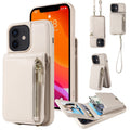 Crossbody Lanyard Zipper Wallet Leather Phone Case, For iPhone 12 / 12 Pro, For iPhone 12 Pro Max, For iPhone 11 Pro Max, For iPhone 11 For iPhone 12 12 Pro Beige