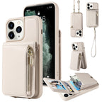 Crossbody Lanyard Zipper Wallet Leather Phone Case, For iPhone 11 Pro, For iPhone X / XS, For iPhone XR, For iPhone XS Max For iPhone 11 Pro Beige
