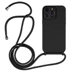 Crossbody Lanyard Liquid Silicone Case, For iPhone 15 Pro