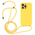 Crossbody Lanyard Liquid Silicone Case, For iPhone 15 Pro