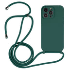 Crossbody Lanyard Liquid Silicone Case, For iPhone 15 Pro