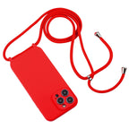 Crossbody Lanyard Liquid Silicone Case, For iPhone 15 Pro Max