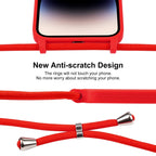 Crossbody Lanyard Liquid Silicone Case, For iPhone 15 Pro Max