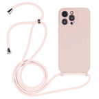 Crossbody Lanyard Liquid Silicone Case, For iPhone 15 Pro Max