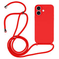 Crossbody Lanyard Liquid Silicone Case – Lanyard, Wireless Charging, Drop Protection, For iPhone 16 Plus
