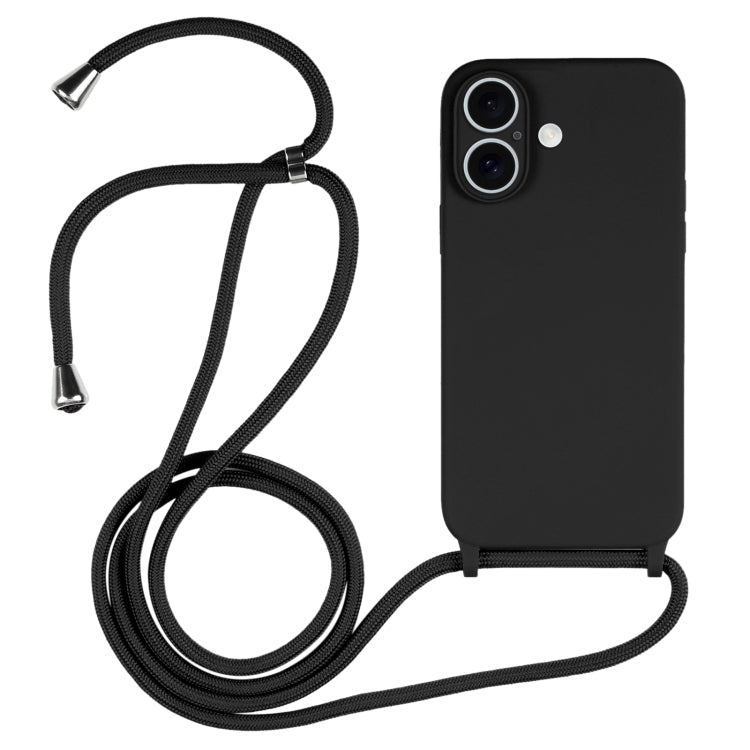 Crossbody Lanyard Liquid Silicone Case – Lanyard, Wireless Charging, Drop Protection, For iPhone 16 Plus