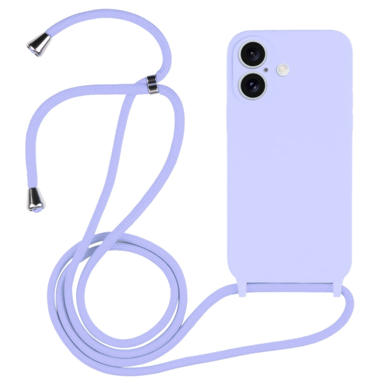 Crossbody Lanyard Liquid Silicone Case – Lanyard, Wireless Charging, Drop Protection, For iPhone 16 Plus