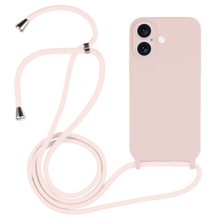 Crossbody Lanyard Liquid Silicone Case – Lanyard, Wireless Charging, Drop Protection, For iPhone 16 Plus