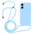 Crossbody Lanyard Liquid Silicone Case – Lanyard, Wireless Charging, Drop Protection, For iPhone 16 Plus
