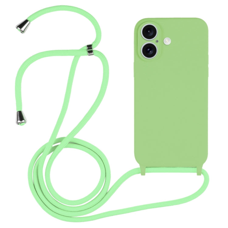 Crossbody Lanyard Liquid Silicone Case – Lanyard, Wireless Charging, Drop Protection, For iPhone 16 Plus
