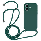Crossbody Lanyard Liquid Silicone Case – Lanyard, Wireless Charging, Drop Protection, For iPhone 16 Plus