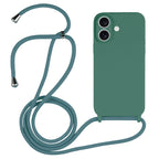 Crossbody Lanyard Liquid Silicone Case – Lanyard, Wireless Charging, Drop Protection, For iPhone 16 Plus