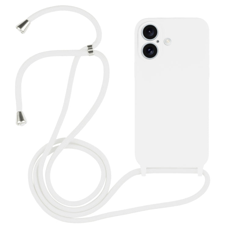 Crossbody Lanyard Liquid Silicone Case – Lanyard, Wireless Charging, Drop Protection, For iPhone 16 Plus