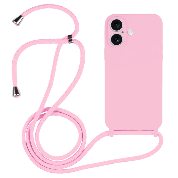 Crossbody Lanyard Liquid Silicone Case – Lanyard, Wireless Charging, Drop Protection, For iPhone 16 Plus