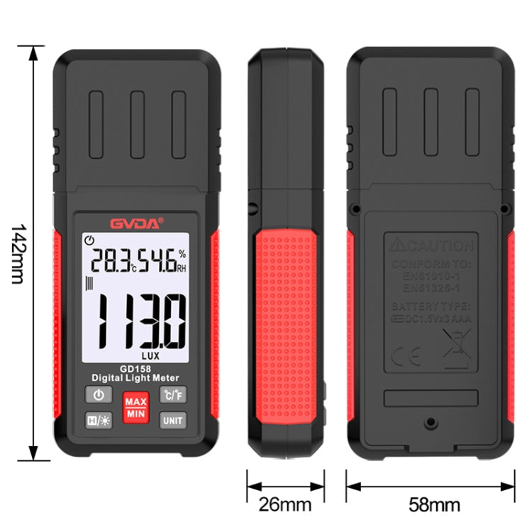 GVDA GD158 200000Lux Digital Light Meter Tester Brightness Photometer – Durable Build, Easy to Use