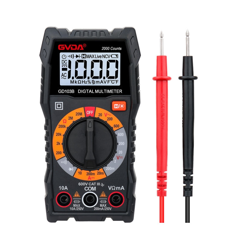 GVDA GD103B Multifunctional Digital Multimeter DMM Voltmeter, GD103B GD103B