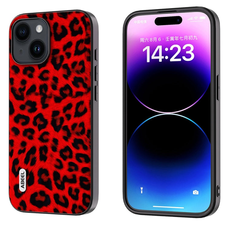 ABEEL Phone Case – Black Edge Leopard Phone Case, For iPhone 15 Pro Max, For iPhone 15... For iPhone 15 Red Leopard