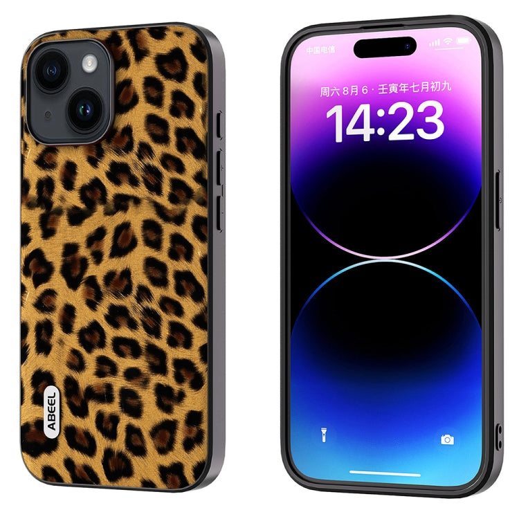 ABEEL Phone Case – Black Edge Leopard Phone Case, For iPhone 15 Pro Max, For iPhone 15... For iPhone 14 Plus Golden Leopard