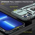 Armor PC + TPU Camera Shield Phone Case, For iPhone 15 Pro Max, For iPhone 15 Pro, For iPhone 15 Plus