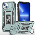 Armor PC + TPU Camera Shield Phone Case, For iPhone 15 For iPhone 15 Alpine Green