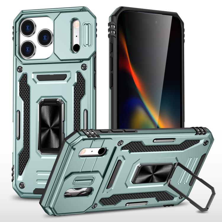 Armor PC + TPU Camera Shield Phone Case, For iPhone 18 Pro / 17 Pro, For iPhone 18 Pro Max / 17 Pro Max, For iPhone 17e / 16e For iPhone 18 Pro 17 Pro Alpine Green