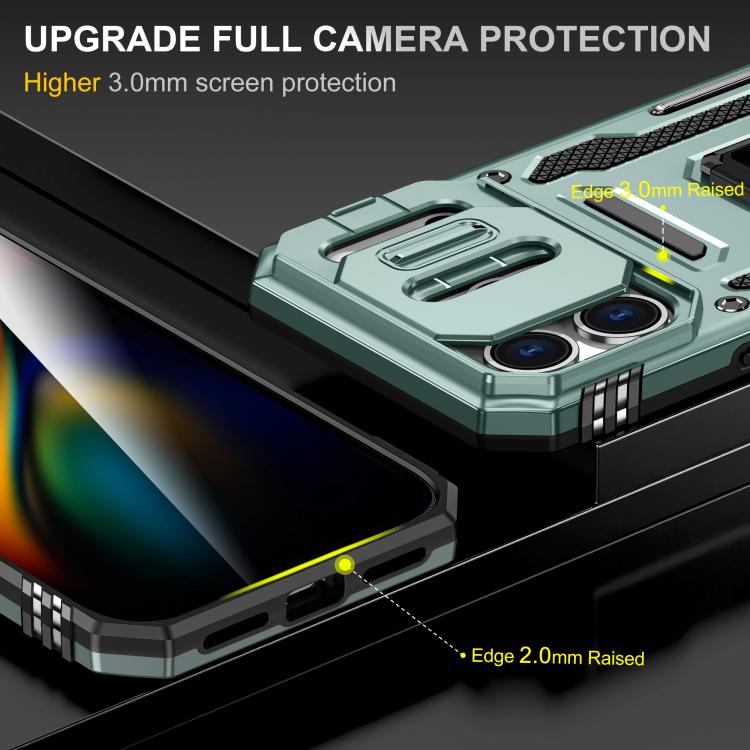 Armor PC + TPU Camera Shield Phone Case, For iPhone 18 Pro / 17 Pro, For iPhone 18 Pro Max / 17 Pro Max, For iPhone 17e / 16e