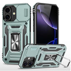 Armor PC + TPU Camera Shield Phone Case, For iPhone 17, For iPhone Air, For iPhone 16 Pro Max For iPhone 17 Alpine Green