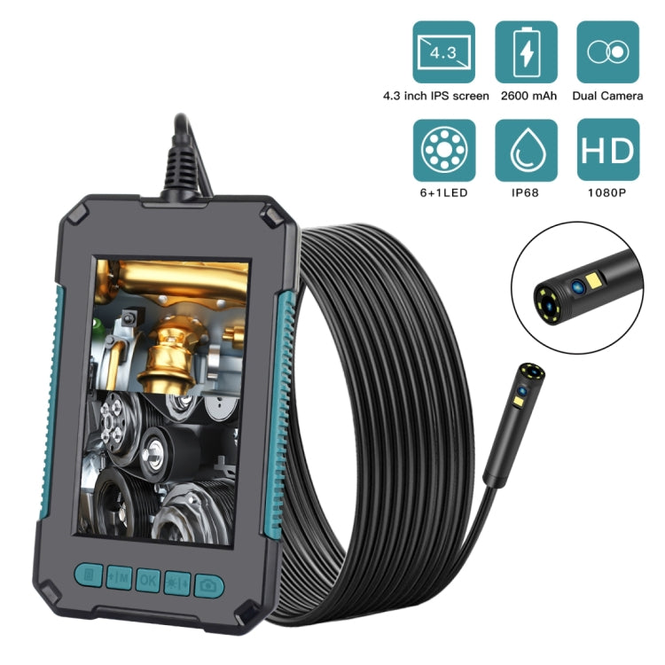 P40 5.5mm 1080P IP68 Waterproof 4.3 inch Highlight Screen Dual Camera Digital Endoscope, 2m Hard Cable, 5m Hard Cable, 10m Hard Cable