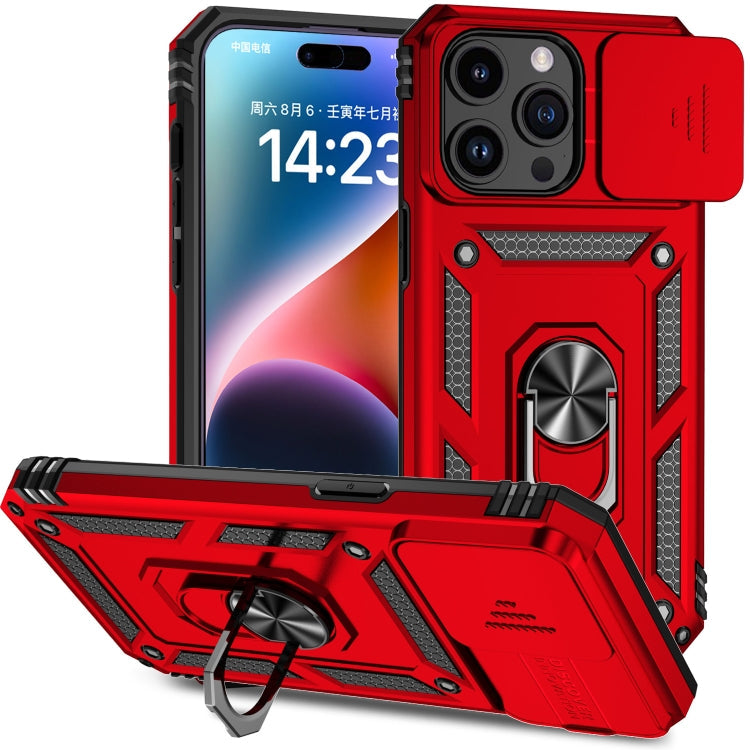 Sliding Camshield Holder Phone Case, For iPhone 15 Pro Max, For iPhone... For iPhone 15 Pro Max Red