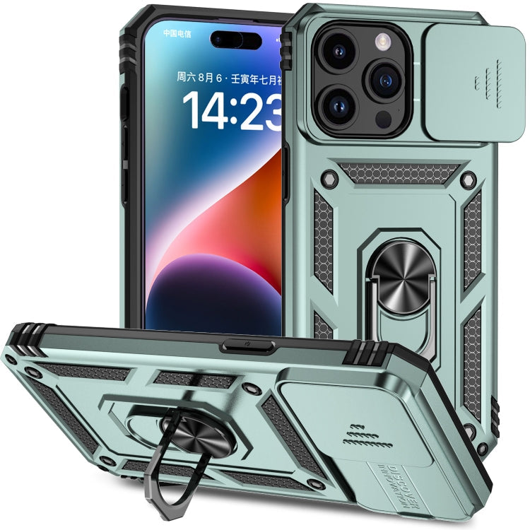 Sliding Camshield Holder Phone Case, For iPhone 15 Pro Max, For iPhone... For iPhone 15 Pro Max Dark Green