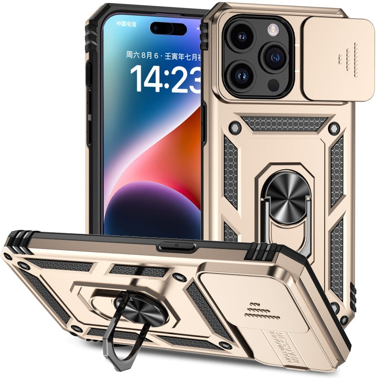 Sliding Camshield Holder Phone Case, For iPhone 15 Pro Max, For iPhone... For iPhone 15 Pro Gold