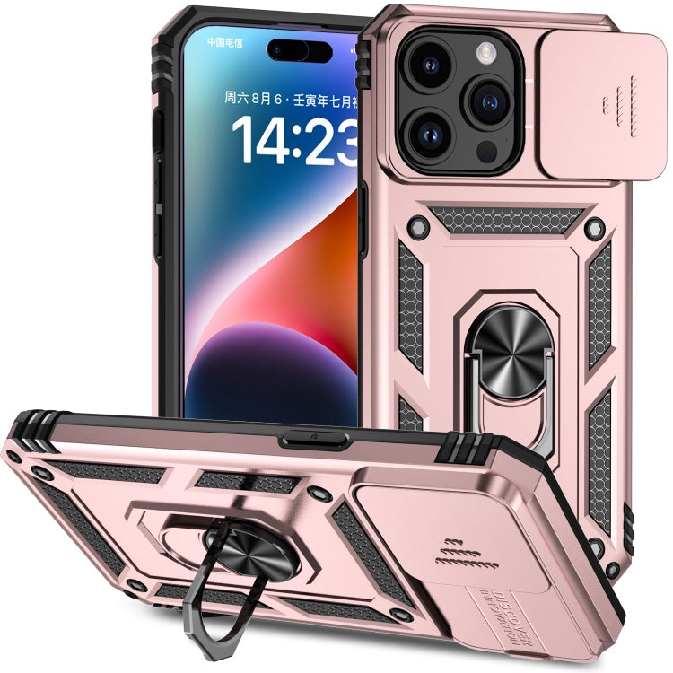 Sliding Camshield Holder Phone Case, For iPhone 15 Pro Max, For iPhone... For iPhone 15 Pro Rose Gold
